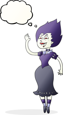 Bir insan tarafından çizilmiş serbest çizim baloncuk vampir kız.