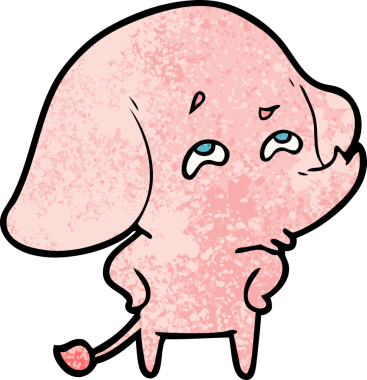 Bir insan tarafından çizilmiş karikatür fili