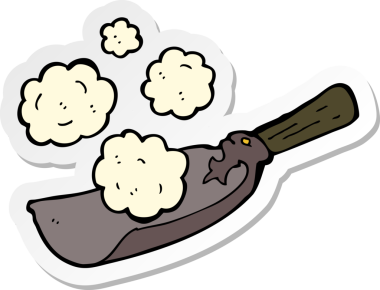 Bir insan tarafından çizilmiş kömür küreğinin çıkartması.