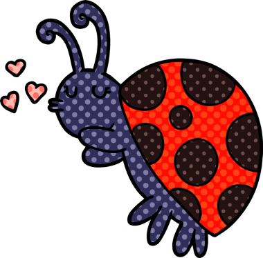 bir insan tarafından çizilmiş uğur böceği çizgi filmi