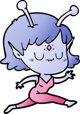 Bir insan tarafından çizilmiş uzaylı kız çizimi.