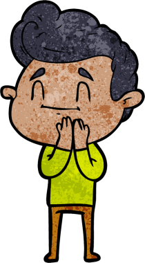 Bir insan tarafından çizilmiş mutlu çizgi film adamı.