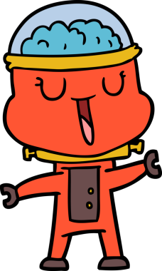 Bir insan tarafından çizilmiş mutlu robot çizimi.