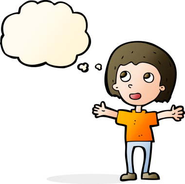 Bir insan tarafından çizilmiş düşünce baloncuğu olan mutlu bir insan çizgi filmi.