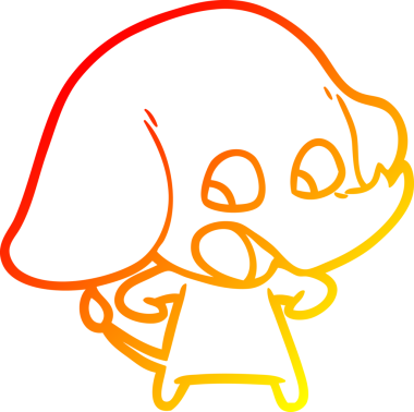 Bir insan tarafından çizilmiş şirin bir fil çizimi.