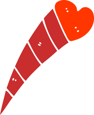 Bir insan tarafından çizilmiş karikatür kalp dekoratif elementi.