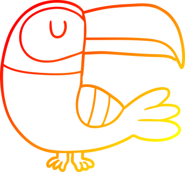 Bir insan tarafından çizilmiş sıcak çizgi bir tukan çizimi