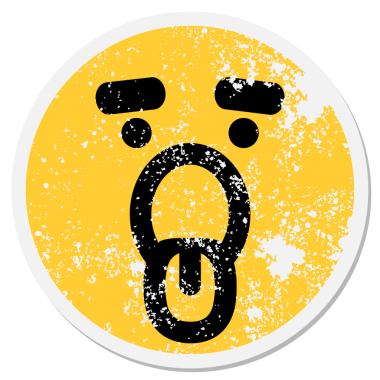 bir insan tarafından çizilmiş büyük kaşlı, nefes nefese kalmış bir yüz.