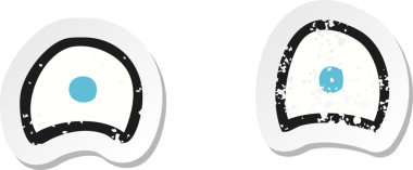 Bir insan tarafından çizilmiş basit bir çizgi film gözünün gerilimli çıkartması.