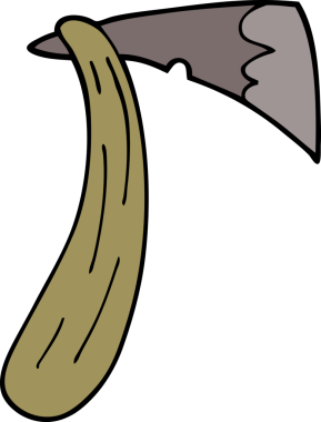 Bir insan tarafından çizilmiş bir balta karalaması.