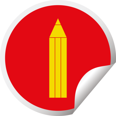 Bir insan tarafından çizilmiş kalem vektörü çizimi dairesel soyma etiketi