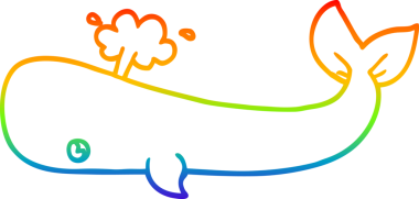 gökkuşağı gradyan çizgisi bir insan tarafından çizilmiş bir karikatür balinası