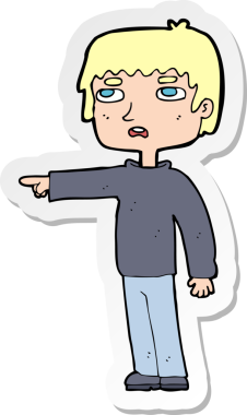 Bir insan tarafından çizilmiş çizgi film karakterinin çıkartması.