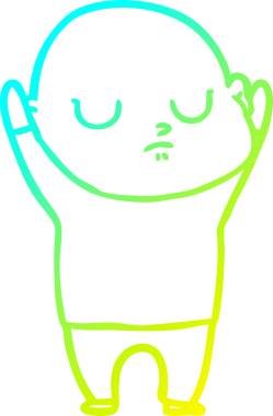 Bir insan tarafından çizilmiş kel bir adamın soğuk çizgi çizimi.