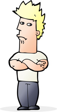 Bir insan tarafından çizilmiş karikatür adam.