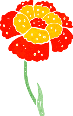 Bir insan tarafından çizilmiş karikatür çiçeği