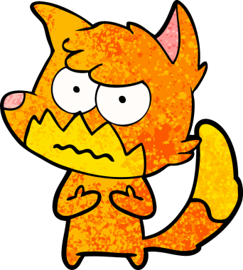 Bir insan tarafından çizilmiş bir tilki.