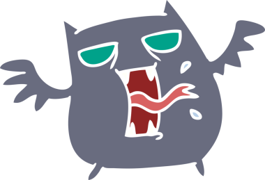 Bir insan tarafından çizilmiş sevimli, korkunç kawaii yarasasının serbest çizimi.