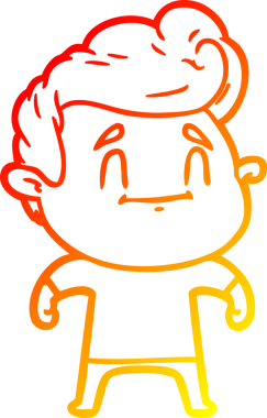 Bir insan tarafından çizilmiş mutlu bir çizgi film karakteri çizimi.