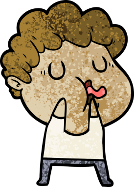 Bir insan tarafından çizilmiş bir karikatür adam.