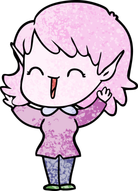 Bir insan tarafından çizilmiş bir elf kızı.