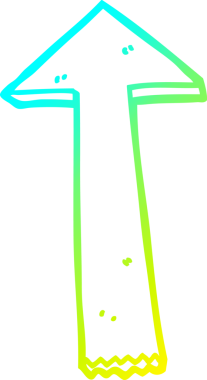 Soğuk gradyan çizgi çizimi bir insan tarafından çizilmiş bir oku işaret ediyor.