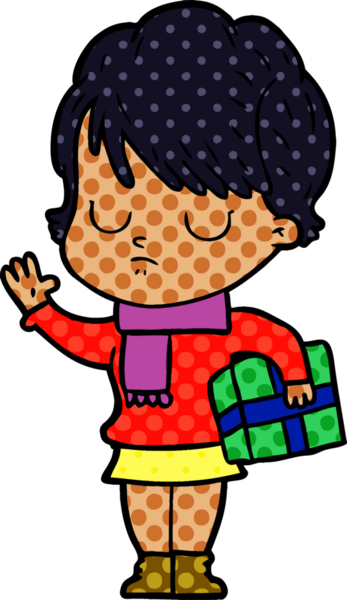 Bir insan tarafından çizilmiş karikatür kadın.