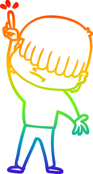 Bir insan tarafından çizilmiş dağınık saçlı bir çizgi film çocuğunun çizimi.