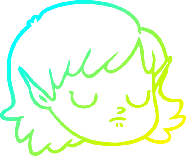 Bir insan tarafından çizilmiş soğuk gradyan çizgi çizimi.