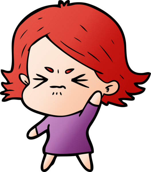 Bir insan tarafından çizilmiş kızgın bir kız.