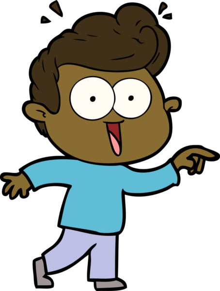 Bir insan tarafından çizilmiş heyecanlı bir çizgi film.