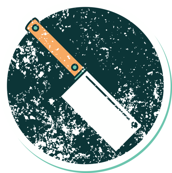 Bir insan tarafından çizilmiş et satırının sembolik dövmeli görüntüsü