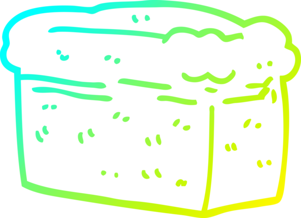 Bir insan tarafından çizilmiş bir somun ekmeğin soğuk gradyan çizimi