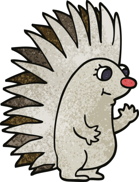 Bir insan tarafından çizilmiş çivili kirpi.