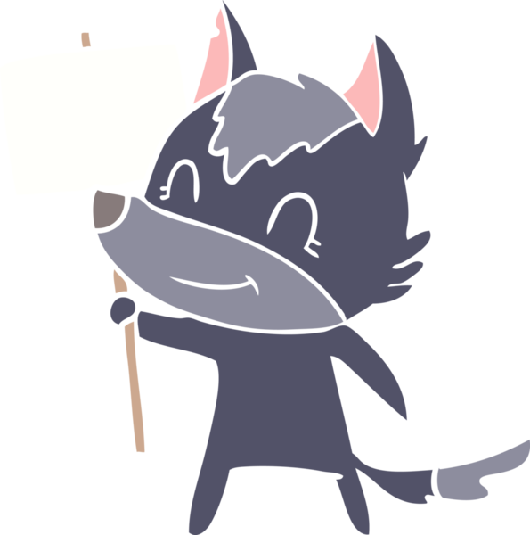 Bir insan tarafından çizilmiş düz renkli çizgi film kurdu.