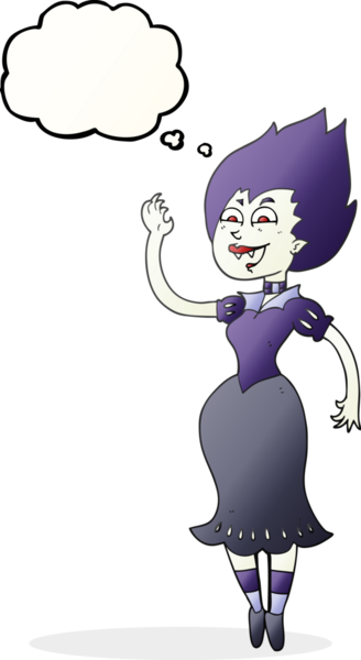 Bir insan tarafından çizilmiş serbest çizim baloncuk vampir kız.