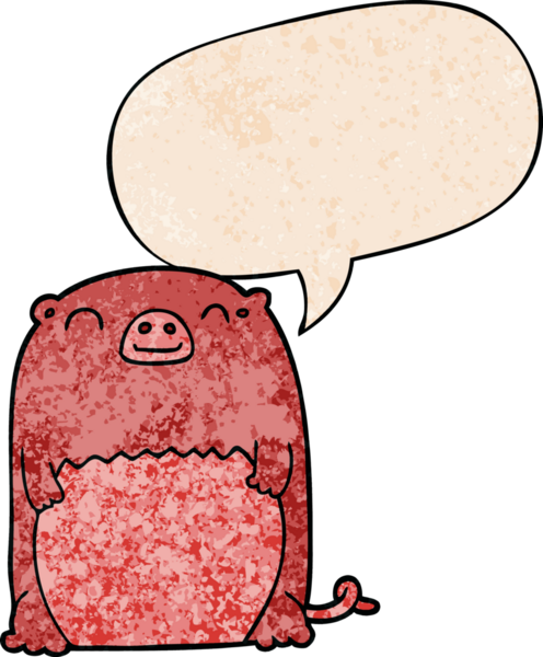 Bir insan tarafından çizilmiş, eski moda konuşma baloncuklu çizgi film yaratığı.