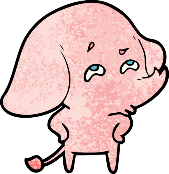 Bir insan tarafından çizilmiş karikatür fili