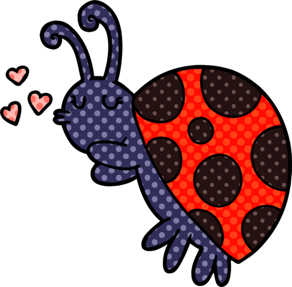 bir insan tarafından çizilmiş uğur böceği çizgi filmi