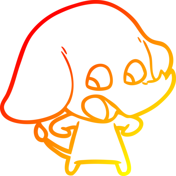 Bir insan tarafından çizilmiş şirin bir fil çizimi.