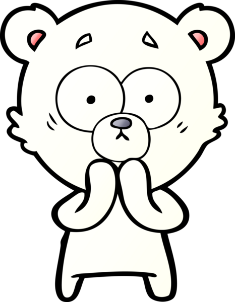 Bir insan tarafından çizilmiş endişeli kutup ayısı karikatürü