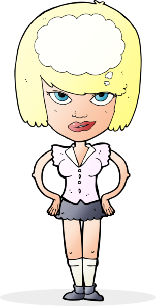 Bir insan tarafından çizilmiş bir çizgi film kadını.