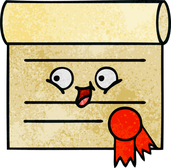 Bir insan tarafından çizilmiş sertifikanın grunge desen karikatürü