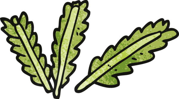 Bir insan tarafından çizilmiş, dağınık yapraklar.