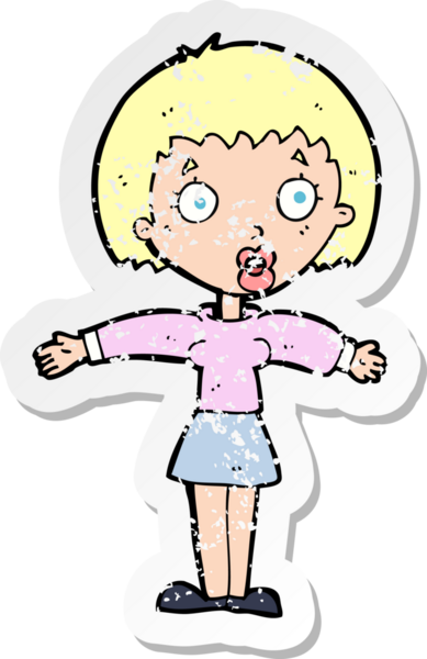 Bir insan tarafından çizilmiş bir karikatürün gerilimli çıkartması.