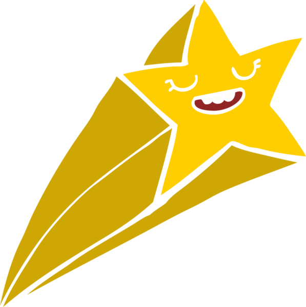 Bir insan tarafından çizilmiş çizgi film yıldızı.