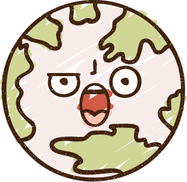 Bir insan tarafından çizilen Dünya Tebeşiri