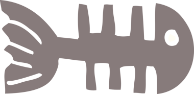 bir insan tarafından çizilmiş karalama balık kemikleri