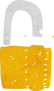 Bir insan tarafından çizilmiş asma kilit.