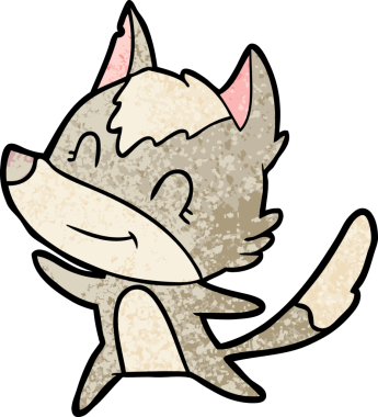 Bir insan tarafından çizilmiş dost canlısı bir kurt.